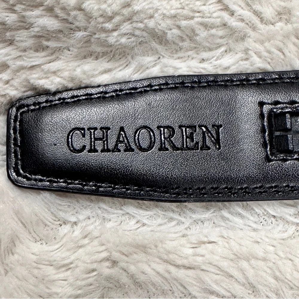 Chaoren Elegant black leather Ratchet  belt Custom Fit -  28 - 34  like new!